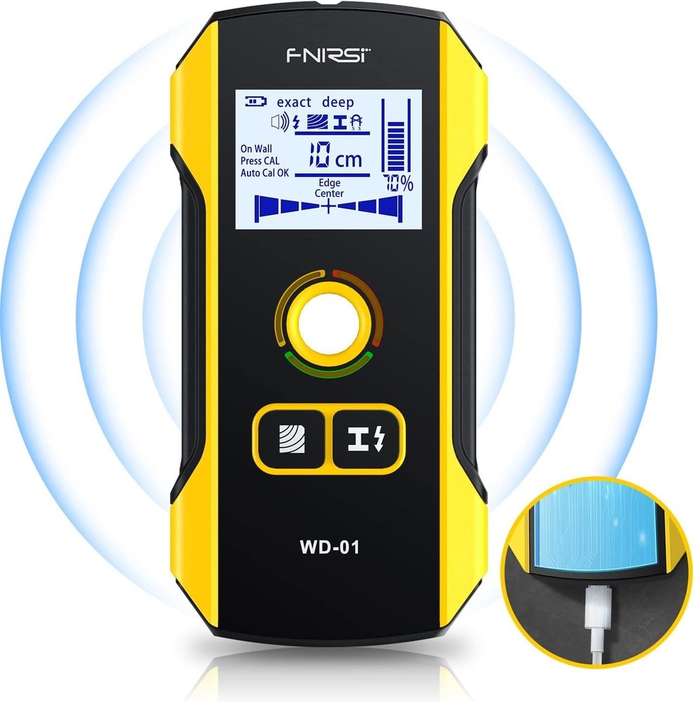 Versatile 6-in-1 Wall Detector for Studs & Wires - User-Friendly & Battery-Free