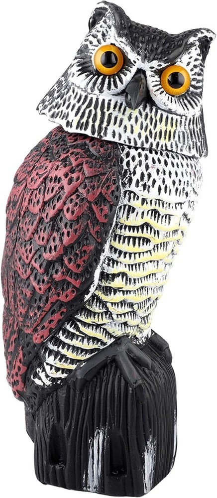 Versatile Plastic Owl Decoy with Wind-Powered Features - Indoor/Outdoor Use