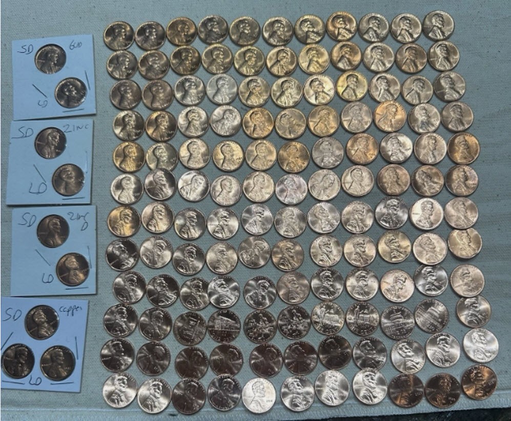 1958-1959-2025 PDS UNC Set 152 Lincolns+60D+SD+7 1982 variety+Free Buffalo,Wheat