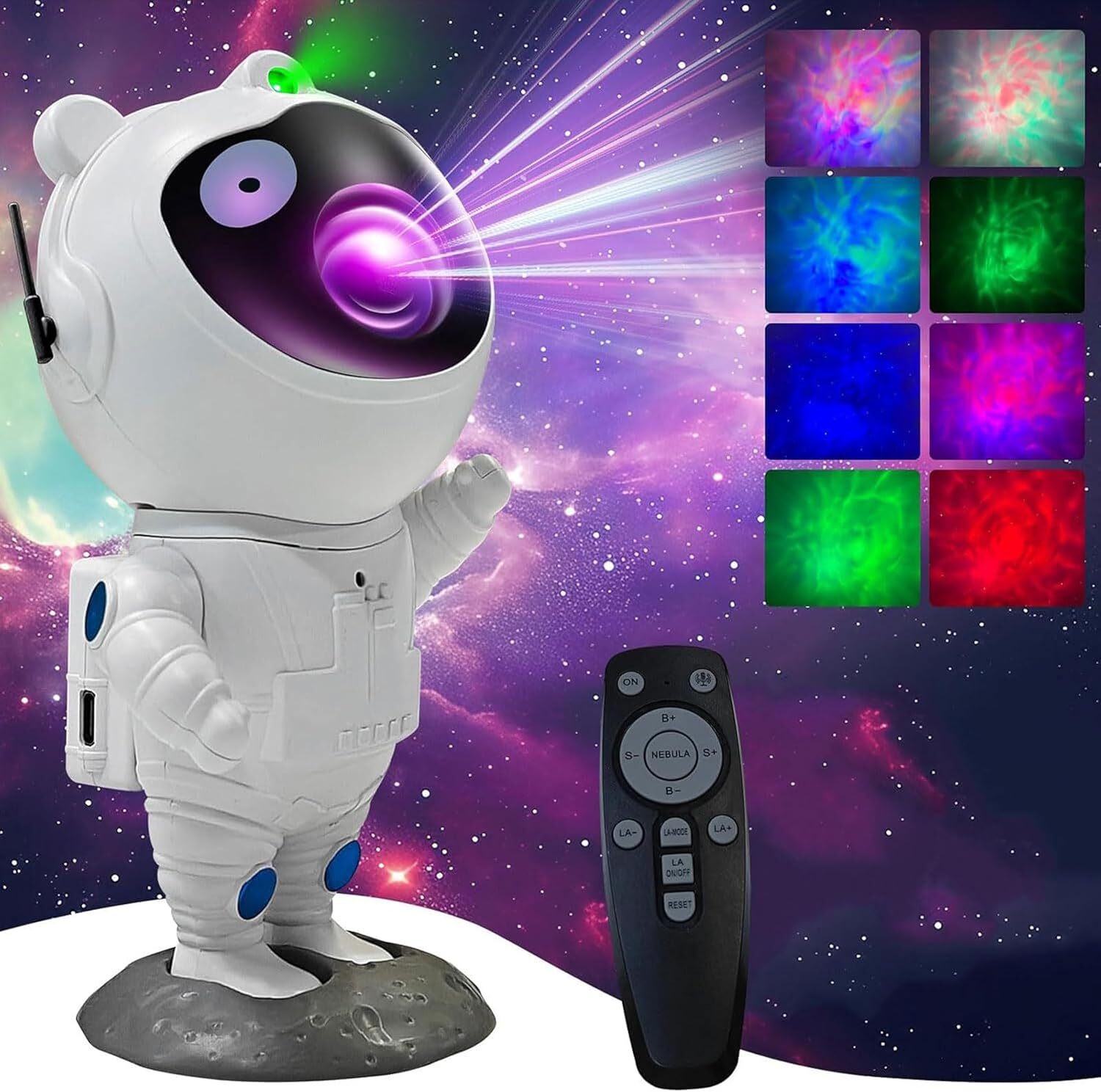 LED Galaxy Projector Night Light Astronaut Nebula Ceiling Lamp for Kid's Bedroom