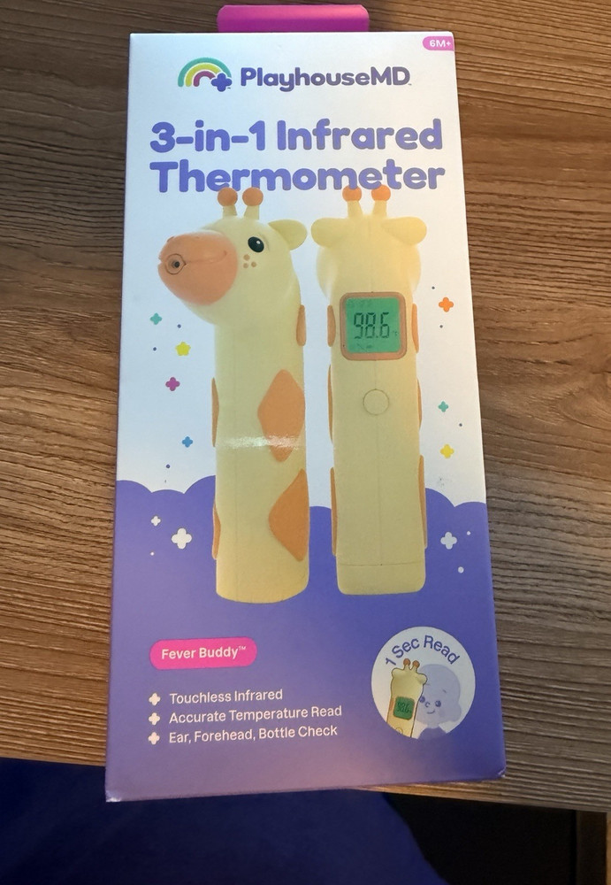 PlayhouseMD Fever Buddy Touchless Infrared Thermometer Ear Forehead Bottle