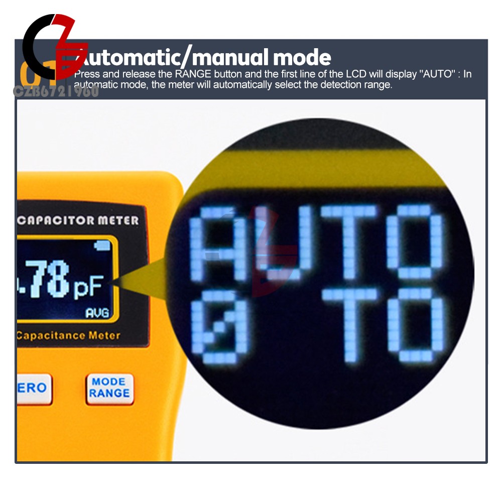 LCD High-precision Capacitor Meter Auto Range Handheld Capacitor Circuit Tester