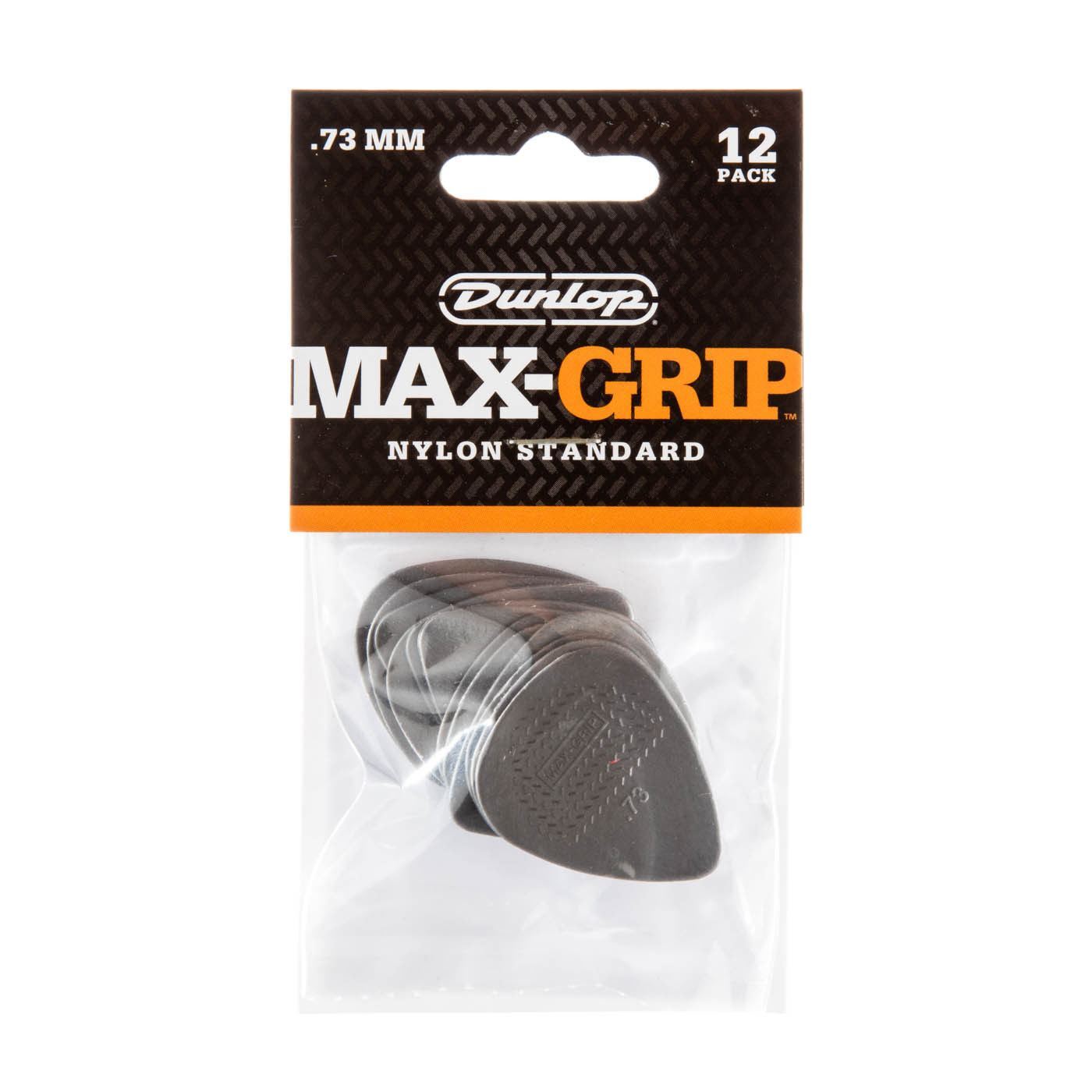 Dunlop 449P.73 Nylon Max-Grip .73 mm Standard Guitar Picks, 12 Pack