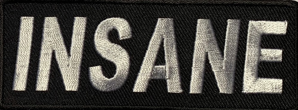 INSANE MOTORCYCLE EMBROIDERED VEST IRON ON PATCH U-5
