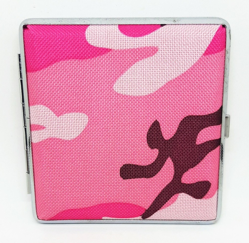 RYO Pinks Camo Silver Framed PU Leather King Size Cigarette Case