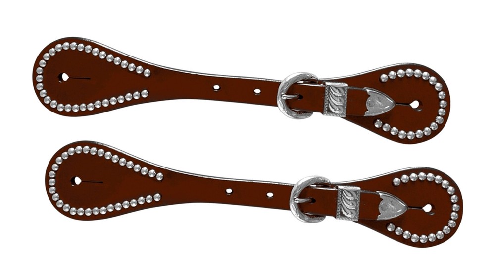 Leather Spur Straps with Studs for Western Spurs