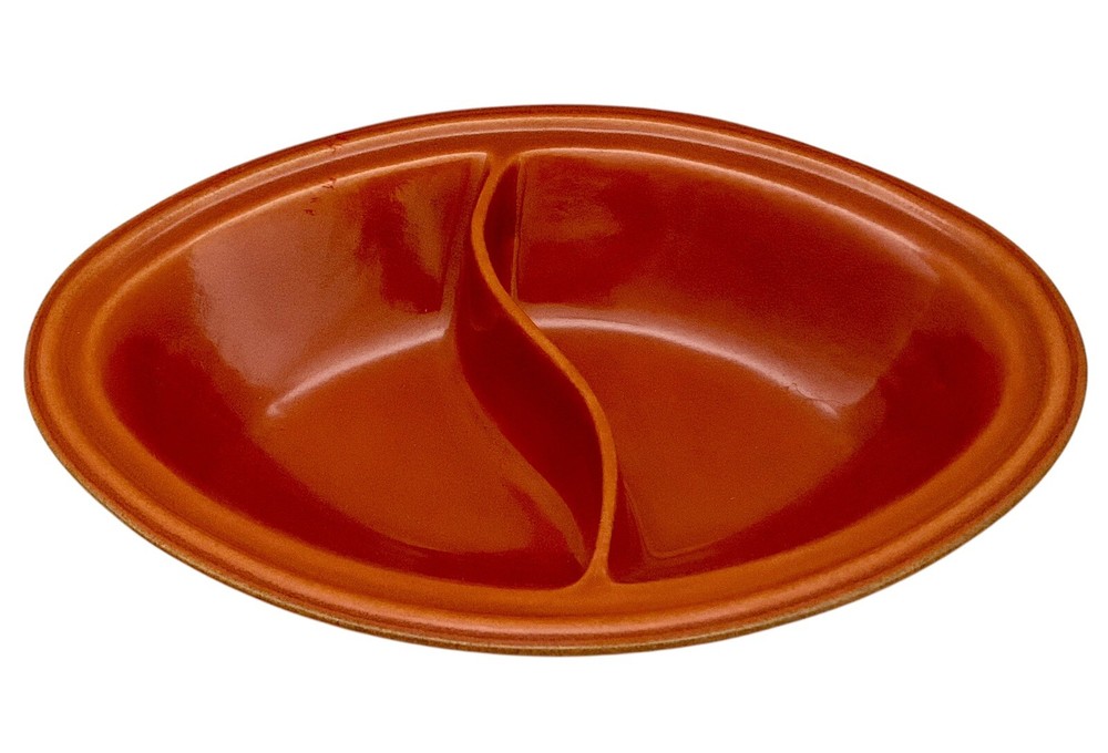 Rare Pacific Pottery Covered Casserole With Lid Apache Red Exc. 12” Split Dish