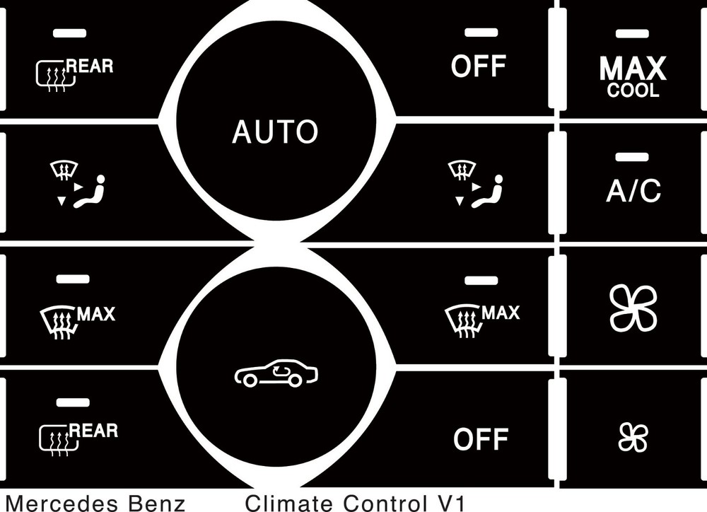 Mercedes E Class Climate Control Module Button Restore Decals Stickers