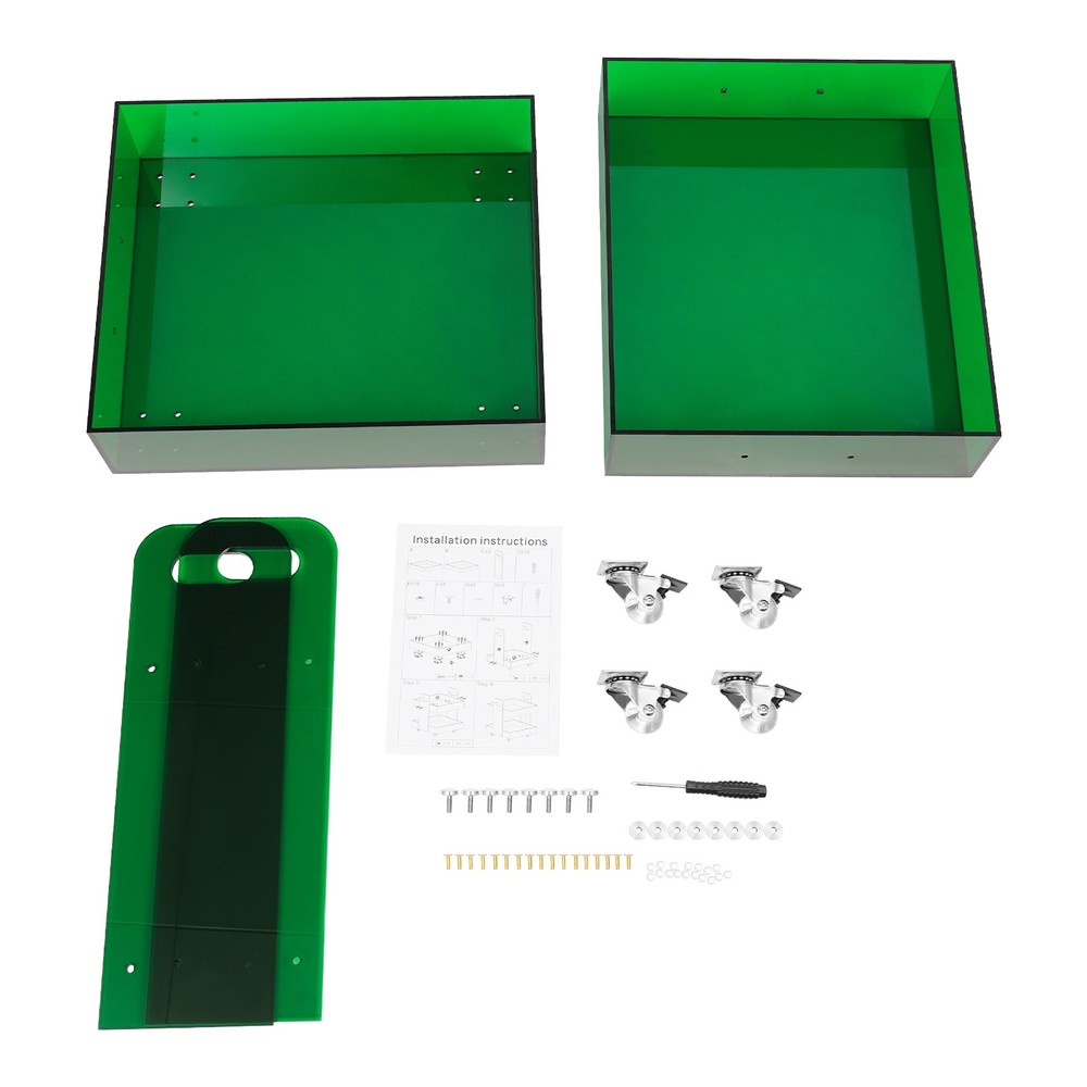 Modern Bedside Table Acrylic Side Table Free Standing Storage Rack with Wheels