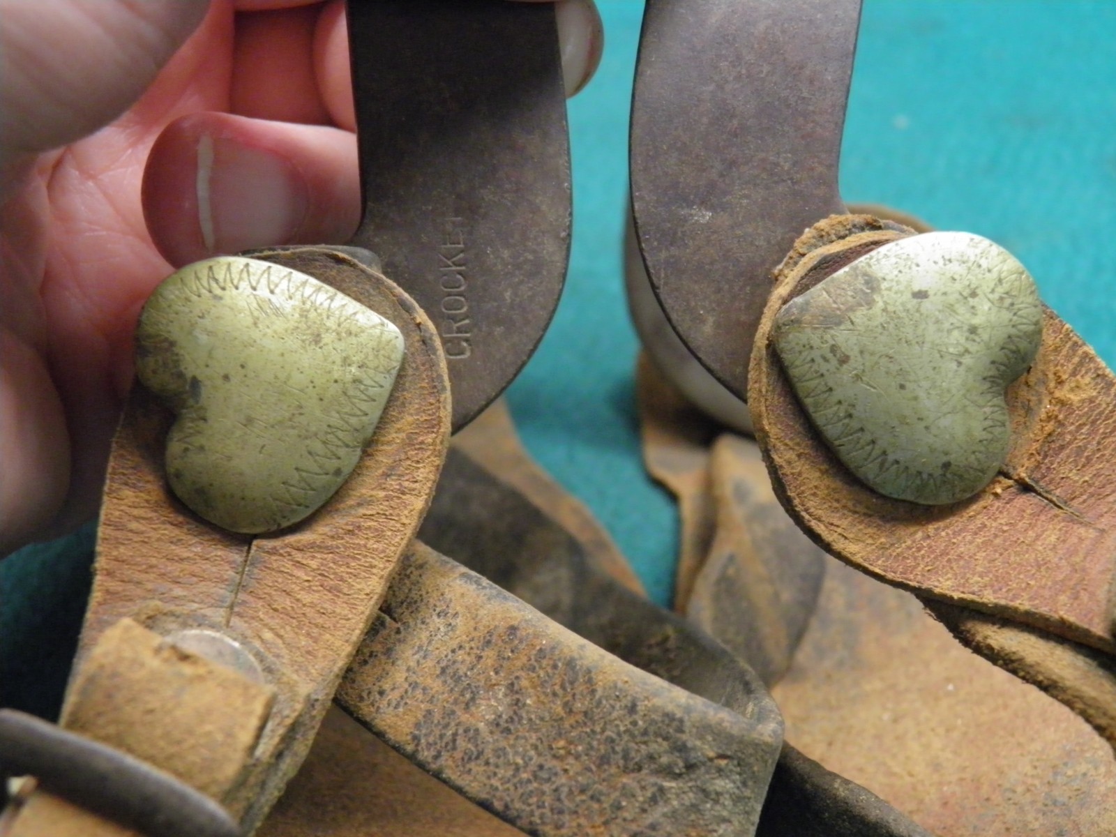 NICE OLD VINTAGE PAIR OF CROCKETT WESTERN COWBOY SPURS