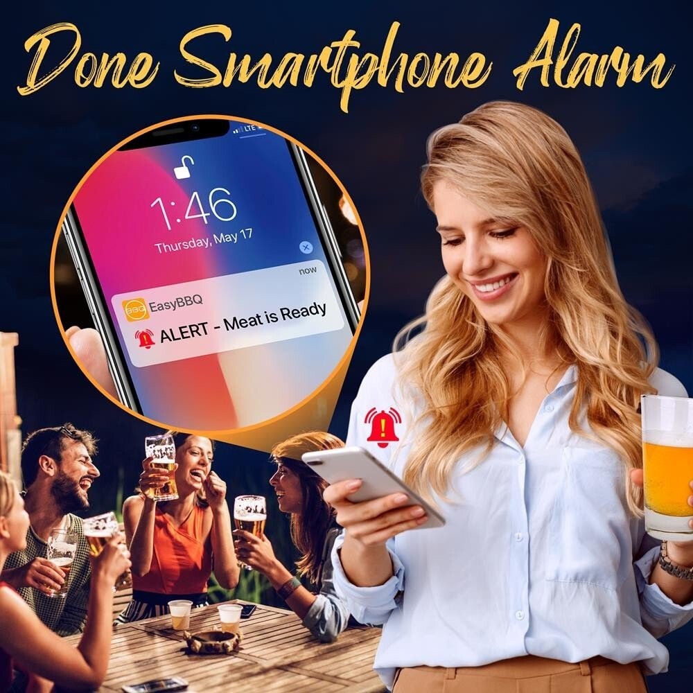 Nutrichef Bluetooth Wireless BBQ Digital Thermometer