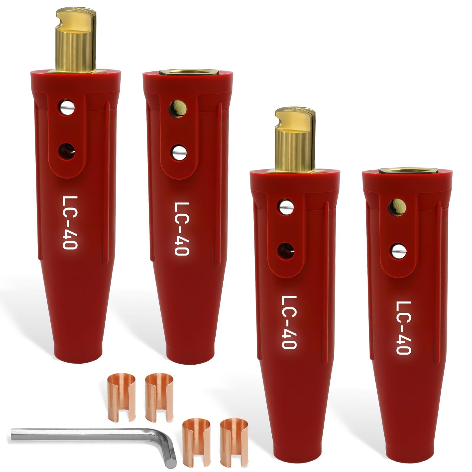 LC-40 PRO Welding Cable Connectors Set 4-Pack Red - Welding Accessories