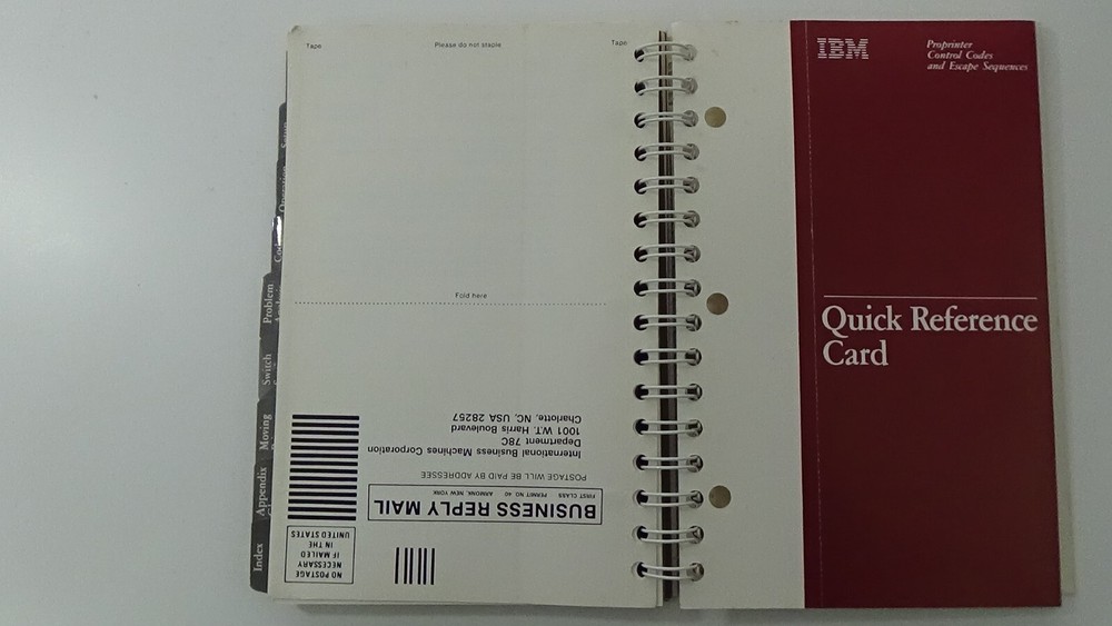 1985 IBM Proprinter Guide to Operations Spiral Binder #08