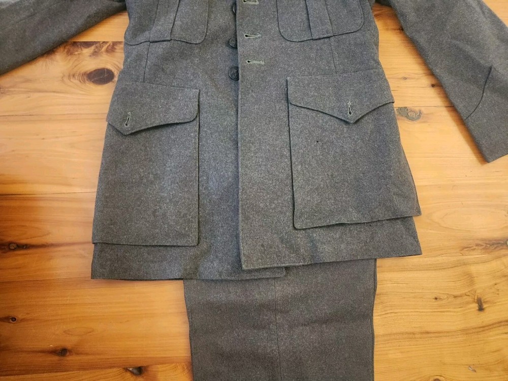 1950s USMC Sergeant Uniform, Green Wool Jacket/Pants/Belt, EUC
