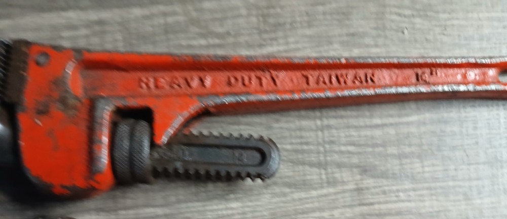Adjustable pipe wrenches x 3, 14",10"8"