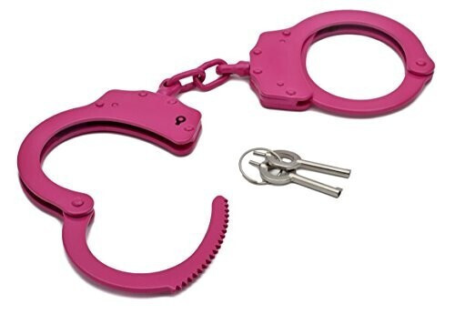 handmade Double Locking Standard Size Pink Handcuffs Includes 2 Keys