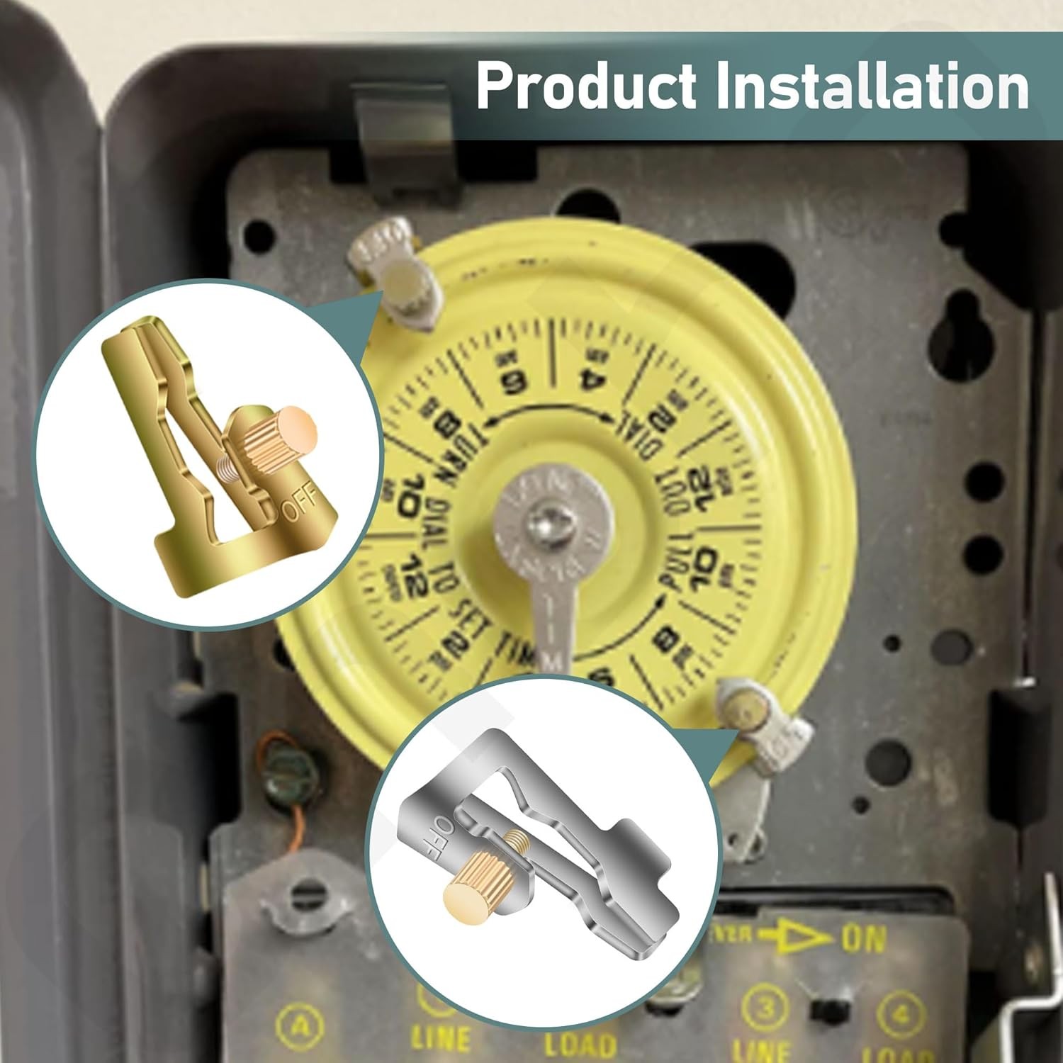 Pool Timer On Off Clips t104r for Intermatic 156T1978A, Time Silver, Gold