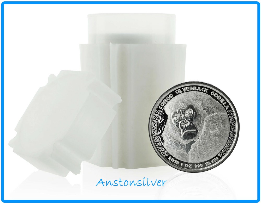 2018 Congo Silverback Gorilla - 1 oz .999 Prooflike Silver Encapsulated