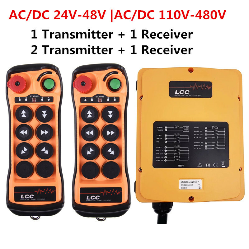 6 Button Hoist Tower Crane Electric Industrial Wireless Remote Control Switch