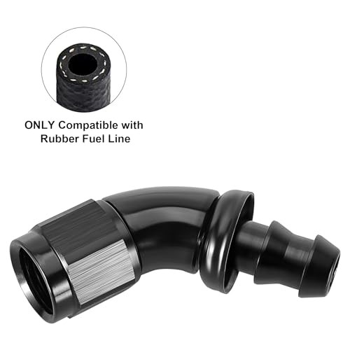 Push Lock Fitting One Piece Full Flow Hose End 6AN 45 Degree