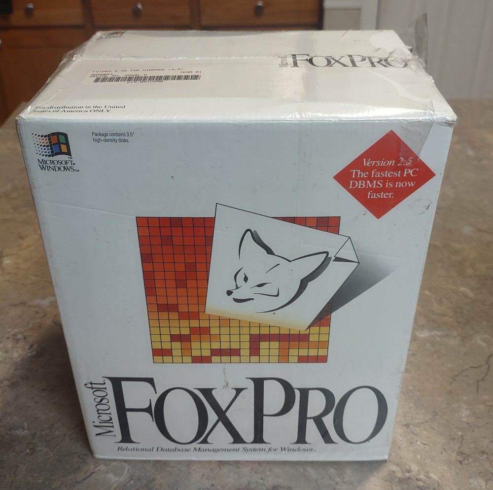 NOS Microsoft FoxPro v 2.5 for Windows (3.5) Relational Database Management Syst