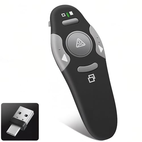 Presentation Clicker Remote, Type C&USB Wireless Presenter, PowerPoint K100B