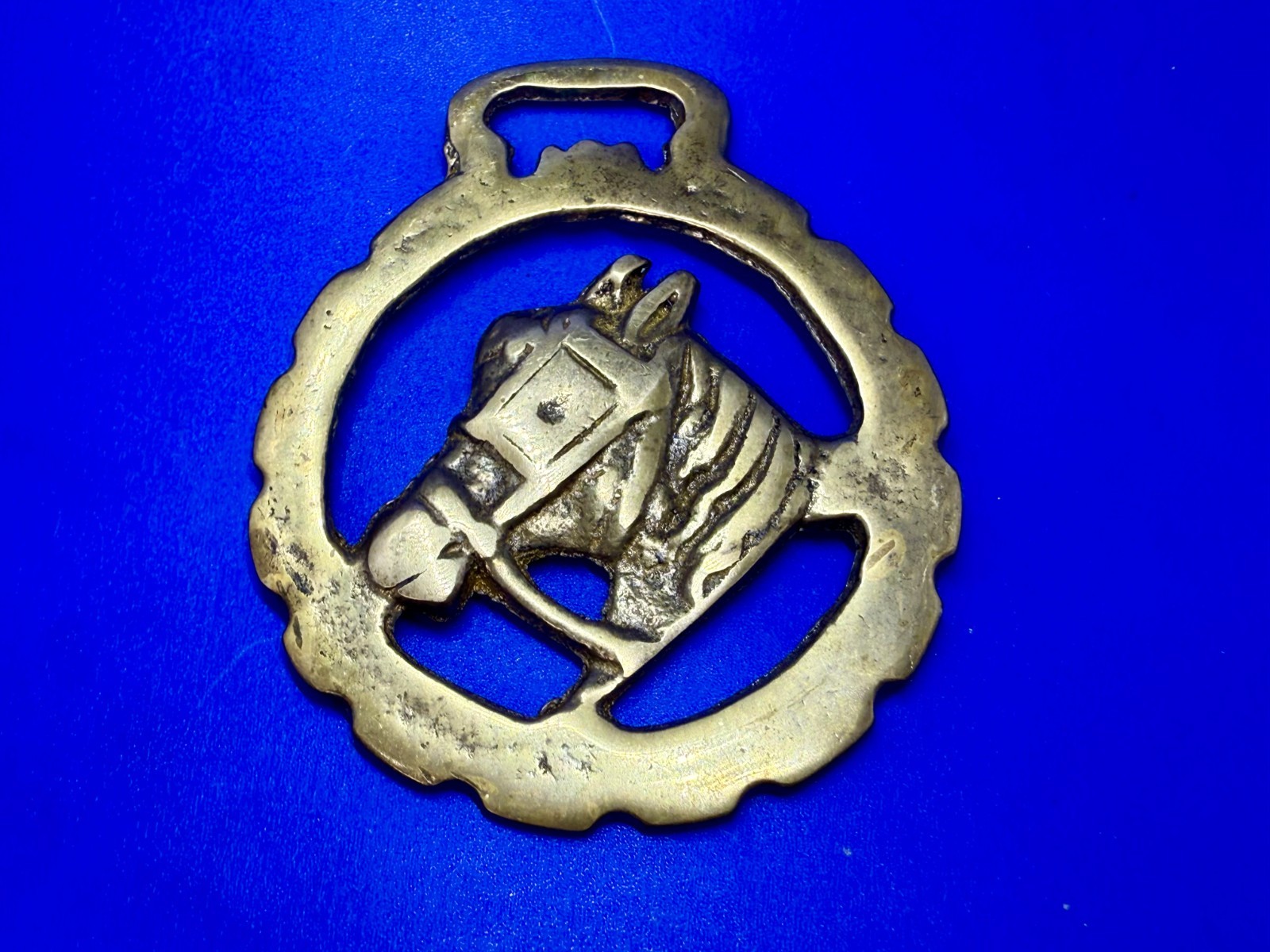 Horse Head with Blinkers Openwork Bridle Harness Saddle Medallion