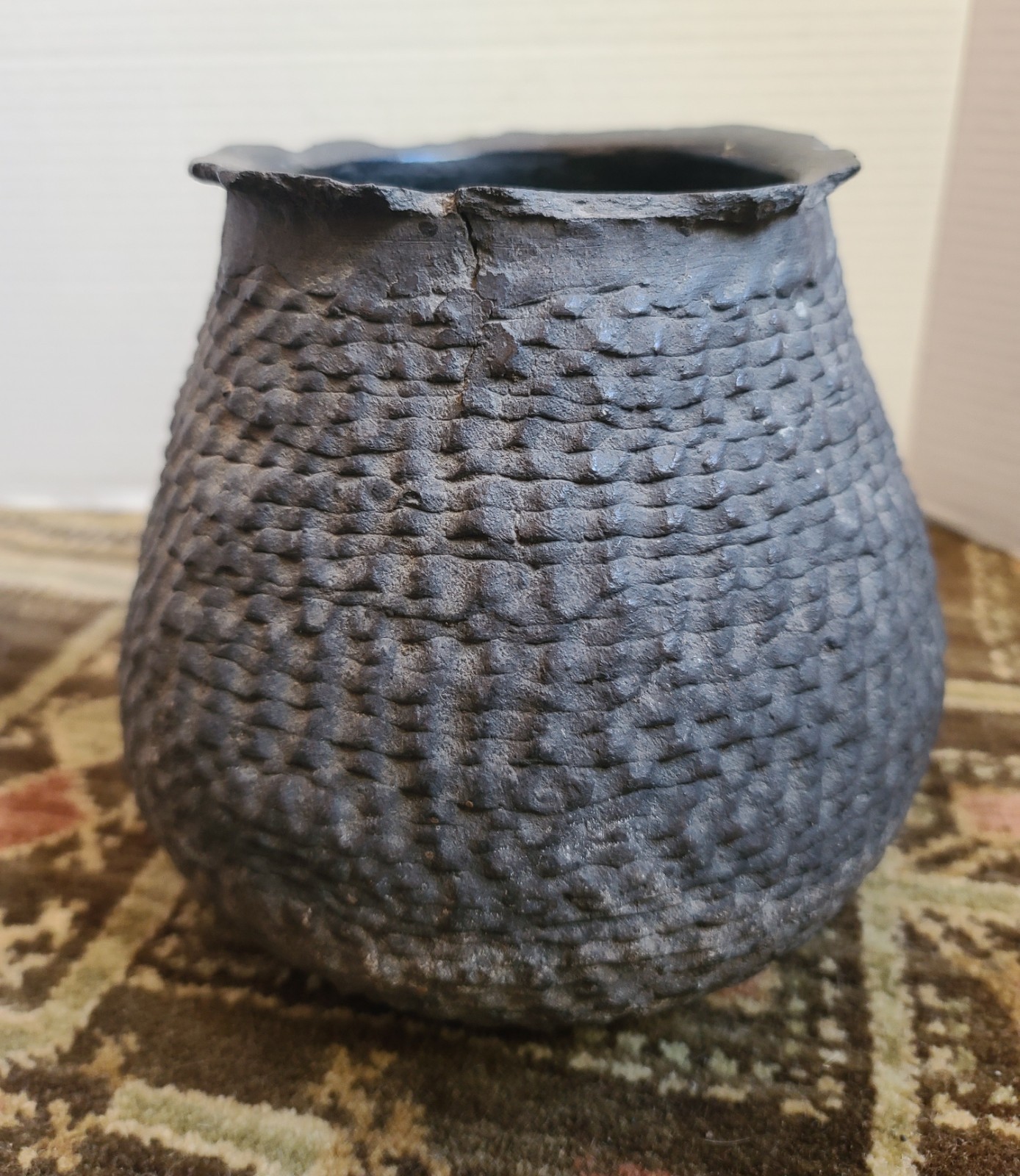 Ancient Anasazi Corrugated Olla Pot Jar Vessel 7" Tall Native American Artifact