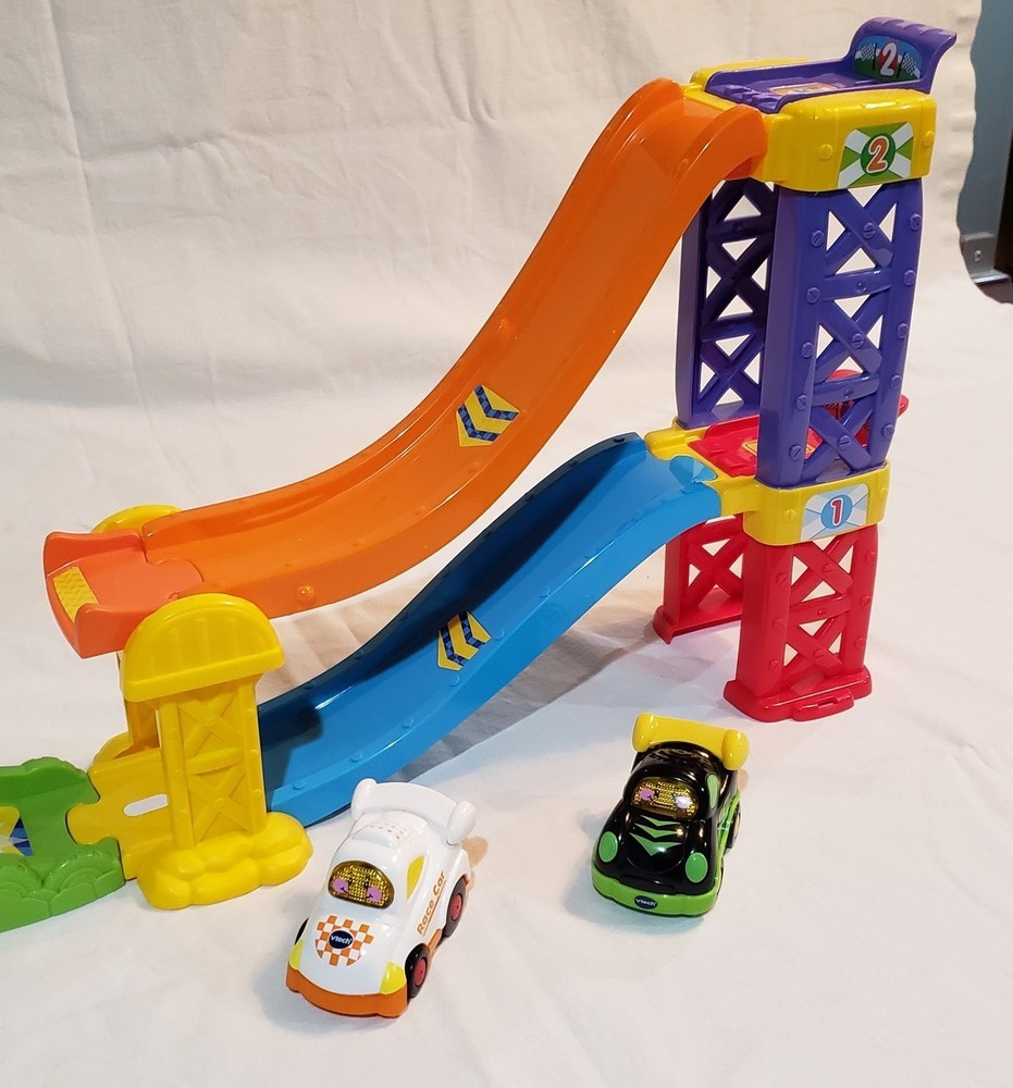 VTech Go! Go! Smart Wheels 3-in-1 Launch & Go Raceway, EUC, Complete