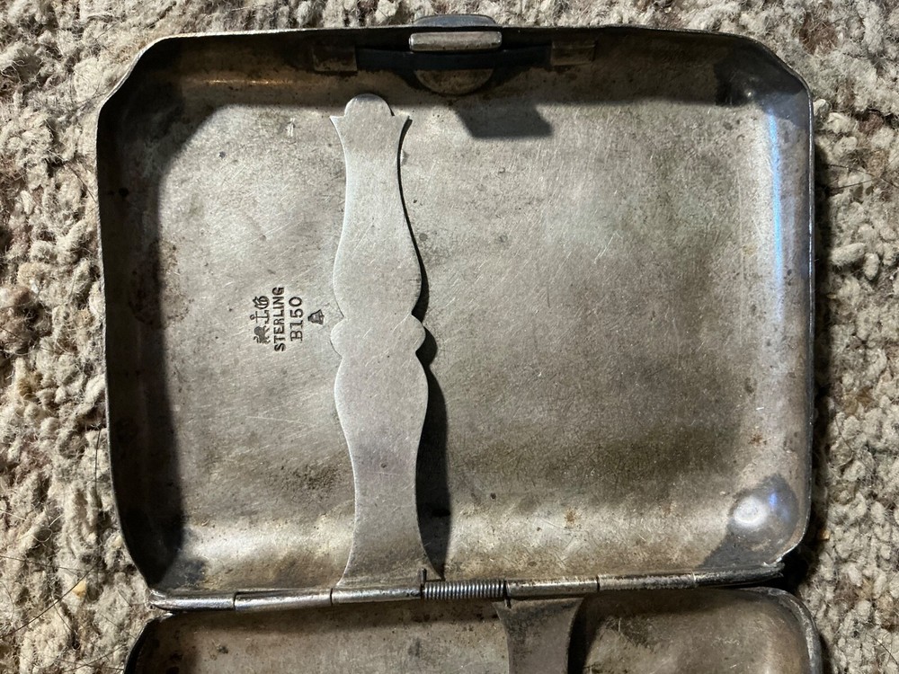 GORHAM Sterling Silver B150 Cigarette Case 3 oz pre 1918 DENTED needs cleaning