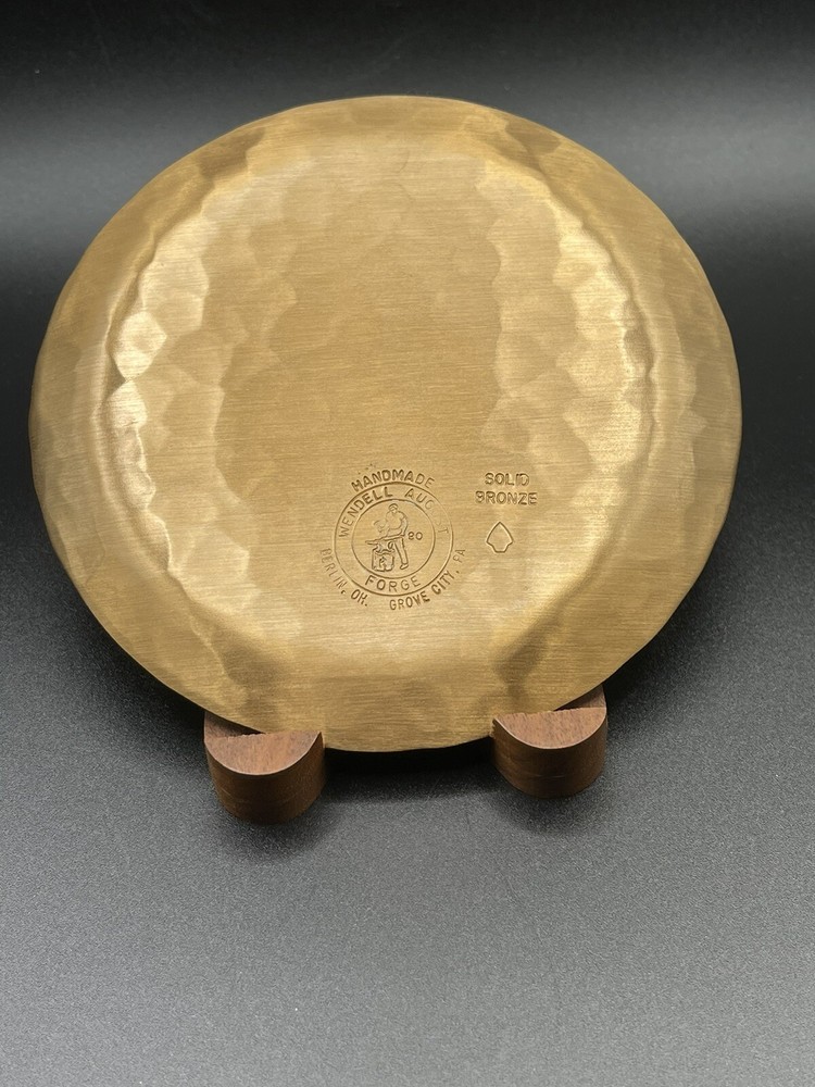 Wendell August Forge Solid Bronze Flowers Hand Made Dish Display Stand 4”