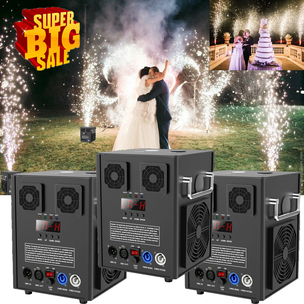 4X 700W Cold Spark Firework Machine Special Stage Effect DJ Wedding &Flight Case