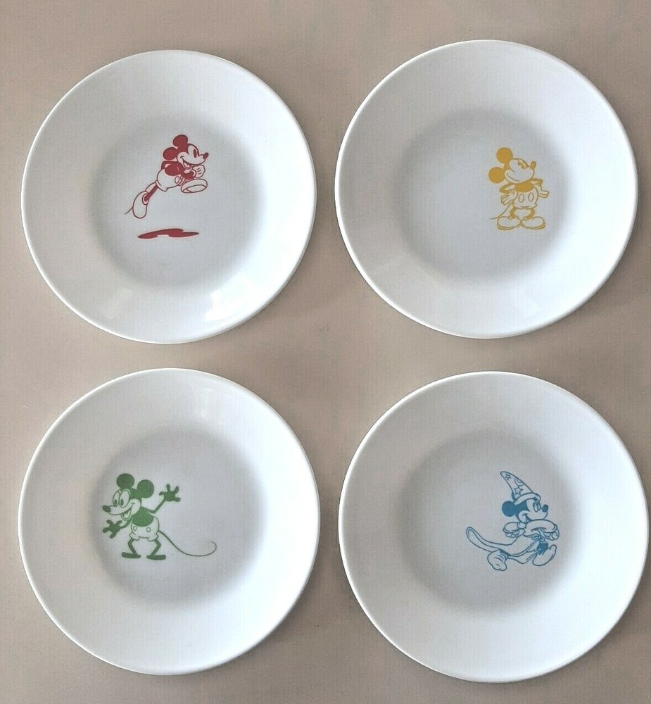 4 Corelle Disney MICKEY MOUSE 6.75" Appetizer/Dessert/Bread plates, NEW