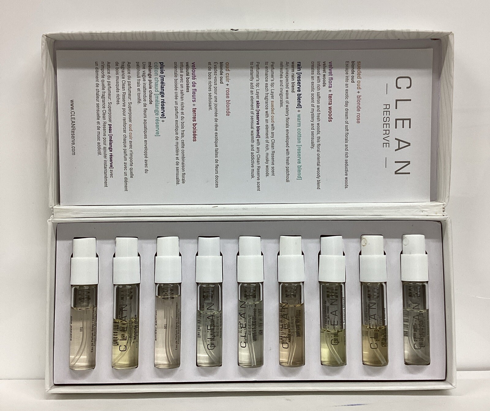 Clean Reserve Discovery Layering Set 9x 0.05oz TRAVEL SIZE As Pictured!