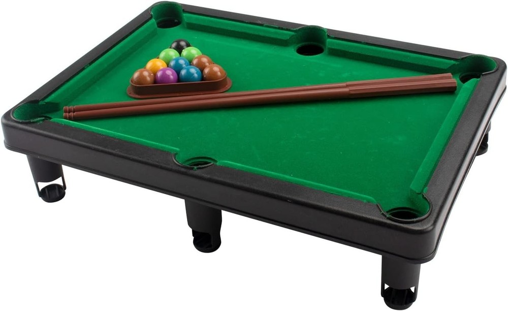 Mini Pool Table Set Portable Small Tabletop Billiards Game with 2 Sticks, 16 Bal