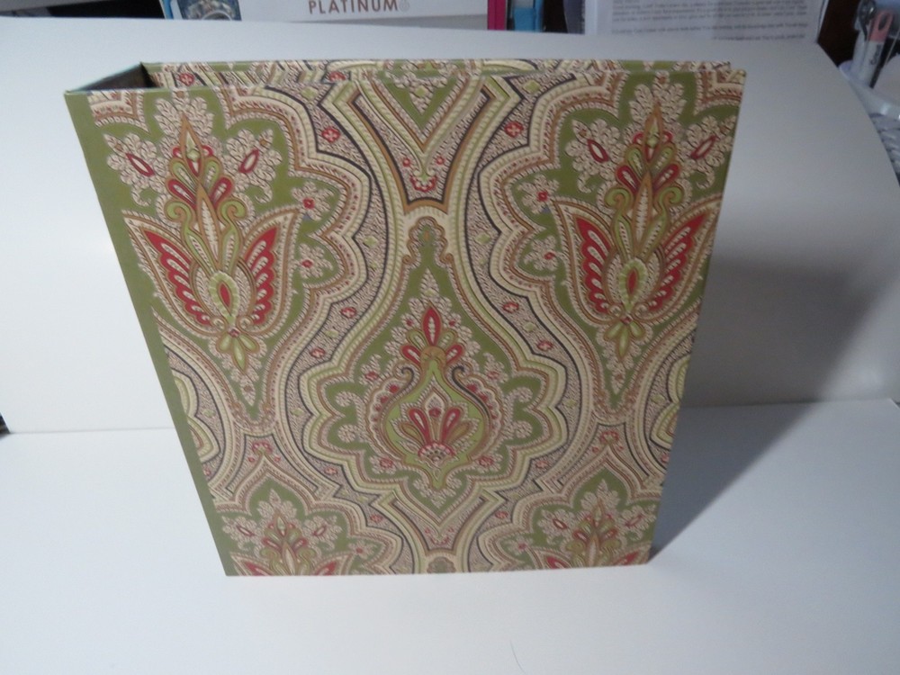 Anna Griffin 2 Ring Binder - Small Green with Demask Design