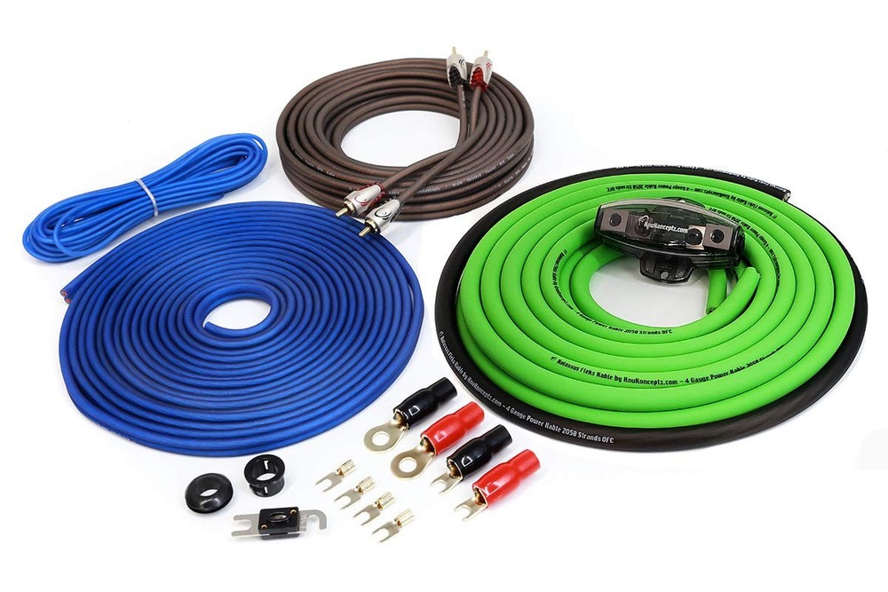 Kolossus 4 Gauge OFC Amplifier Installation Kit - Green
