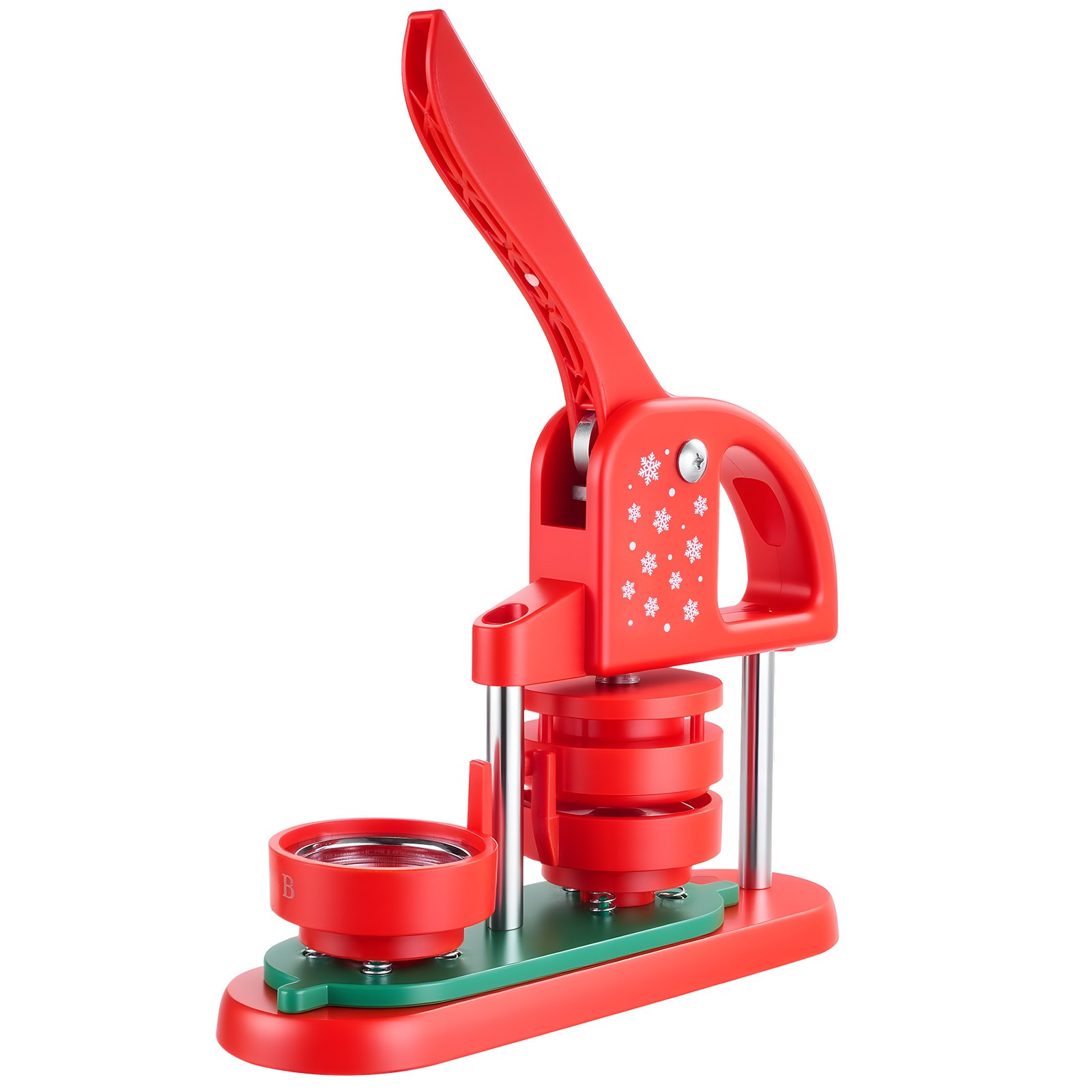 VEVOR Button Maker Machine Plastic Pin Maker 2.28 in 100pcs Button Parts Red