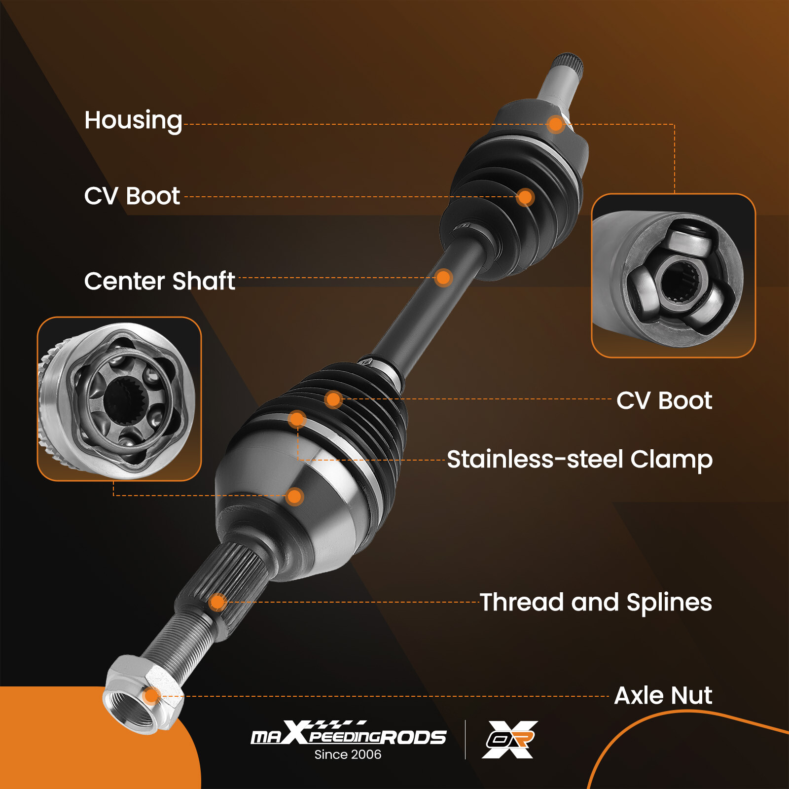 CV Axle Joint Assembly Front Left+Right For Chevy Equinox GMC Terrain 2.4L 10-17