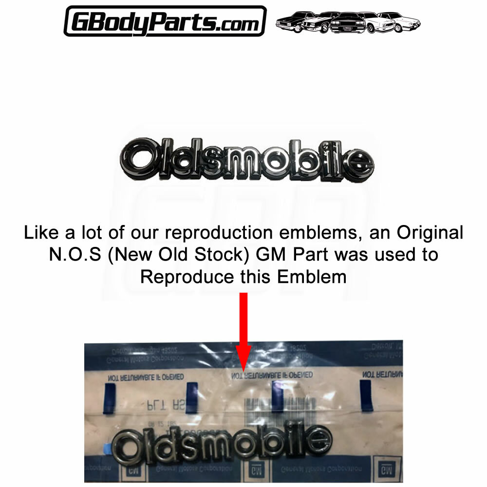 78-88 Cutlass "OLDSMOBILE" Trunk Deck Lid Script Emblem Adhesive GM # 20000969