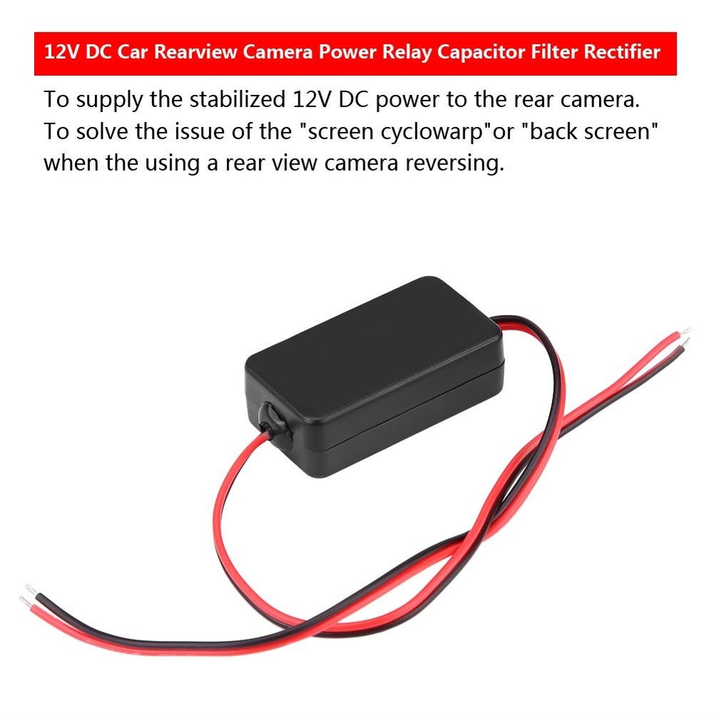 12V Power Relay Filter Rectifier For Car Rear View Camera Easy Install
