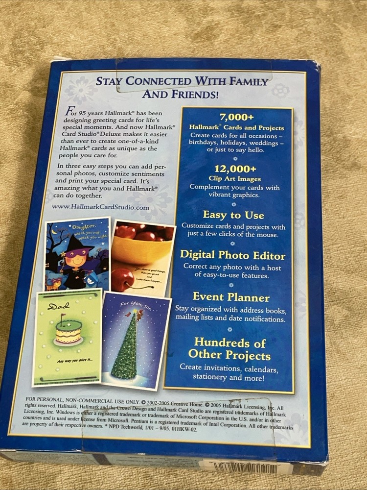 Hallmark Greeting Card Studio Software Deluxe Windows XP 2006 PC Design Program