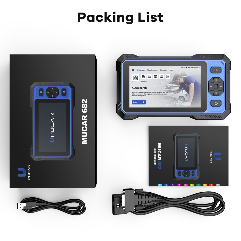 MUCAR 682 OBD2 Scanner All System Tool CANFD & FCA AI Diagnostic Bidirectional
