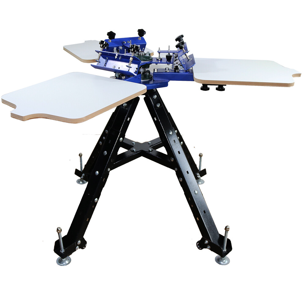 3 Color 3 Station Screen Printer Screen Printing Press Machine Adjustable Height