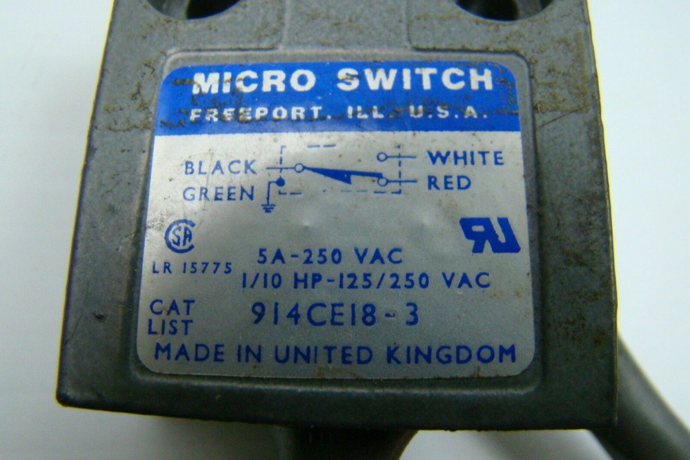 Micro Switch 5A-250 VAC 914CE18-3