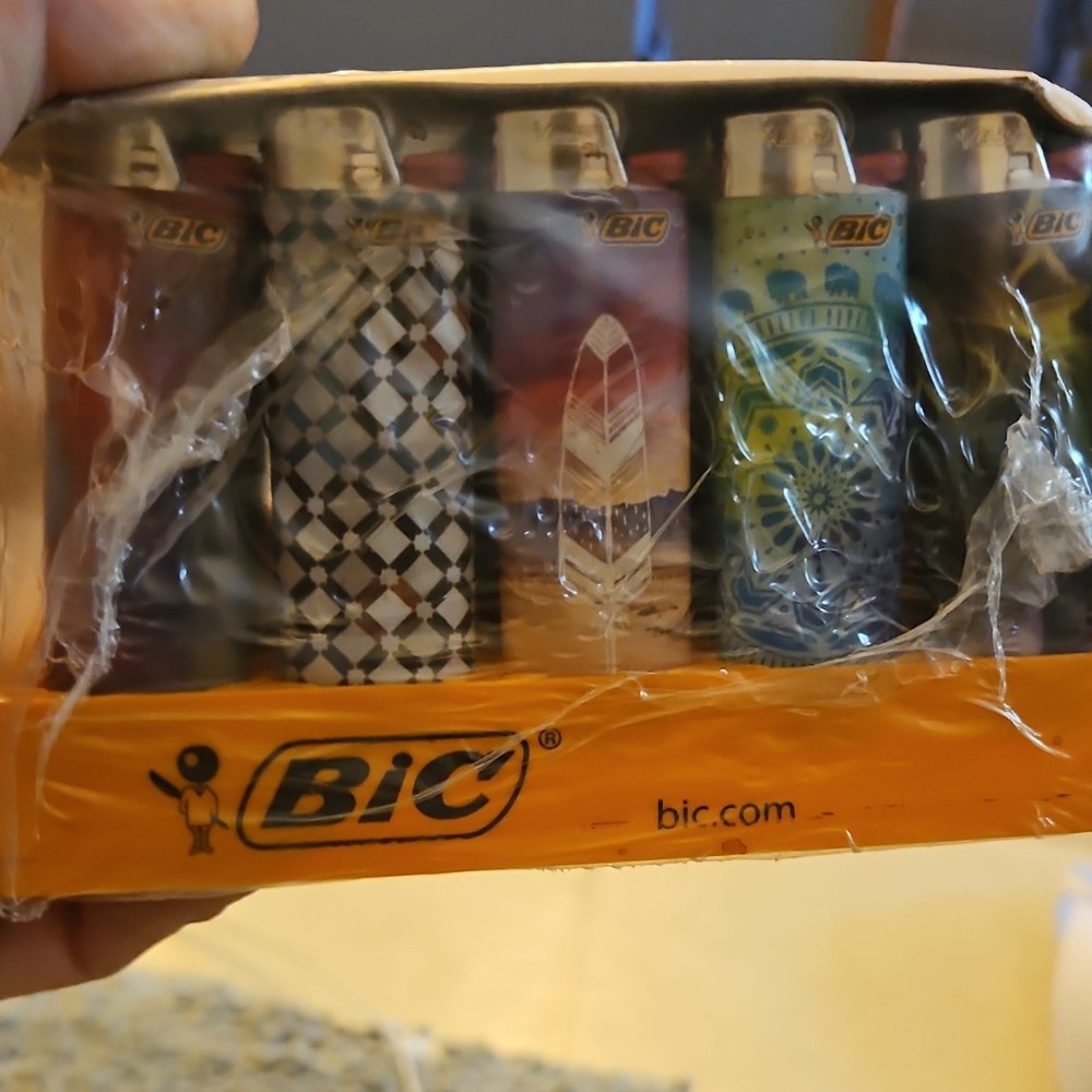 50 BIC  designers Disposable Soft Flame Lighters Plastic Rectangle