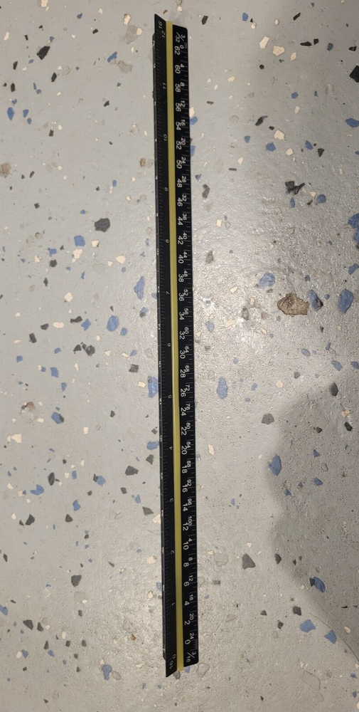Architectural Scale, 12" Aluminum color coded Triangular Ruler Engineers Rule