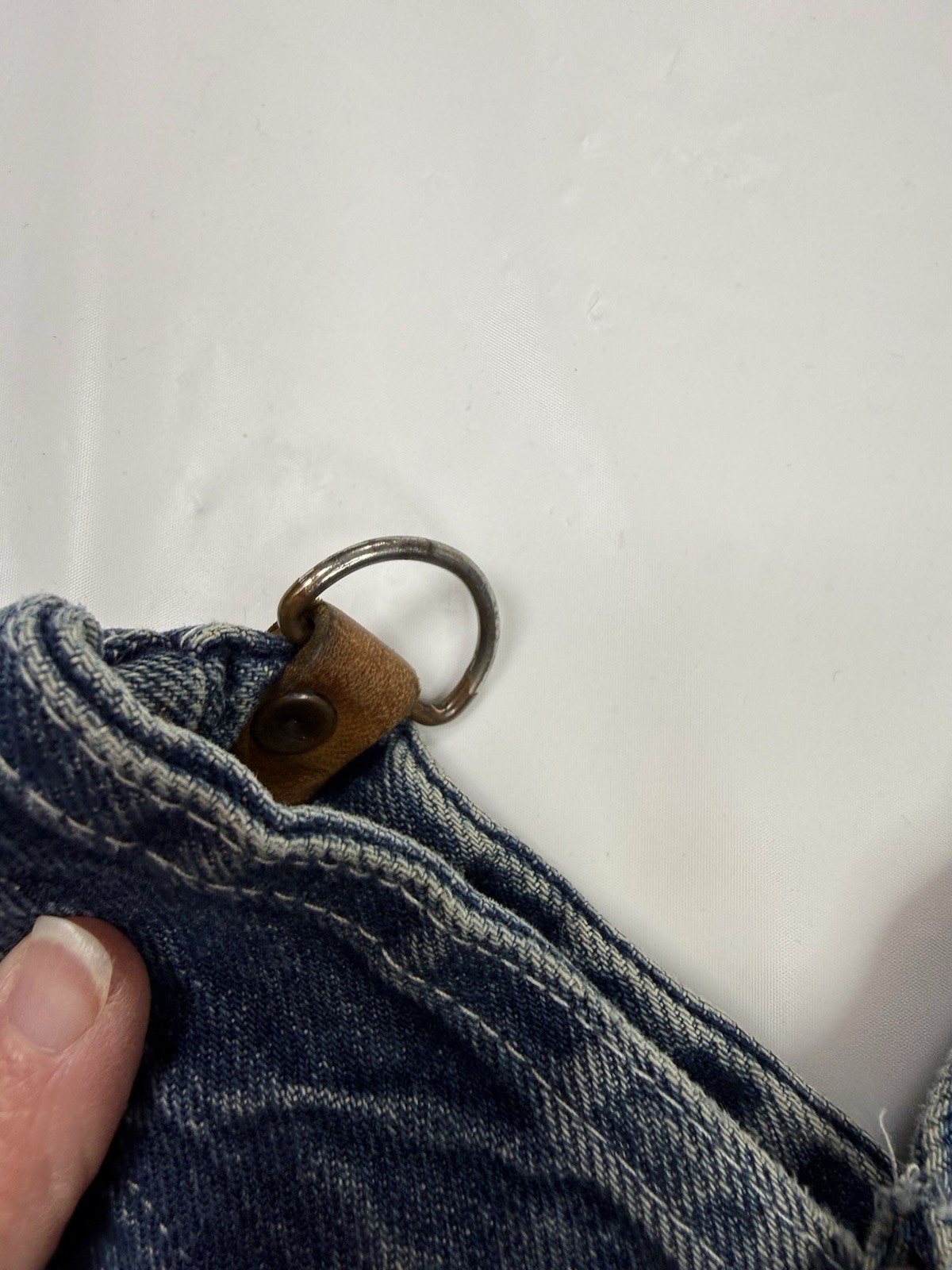 Vtg Mickey Mouse Denim Bag Purse Brown Leather Pouches 90s Disney Core Disneyana