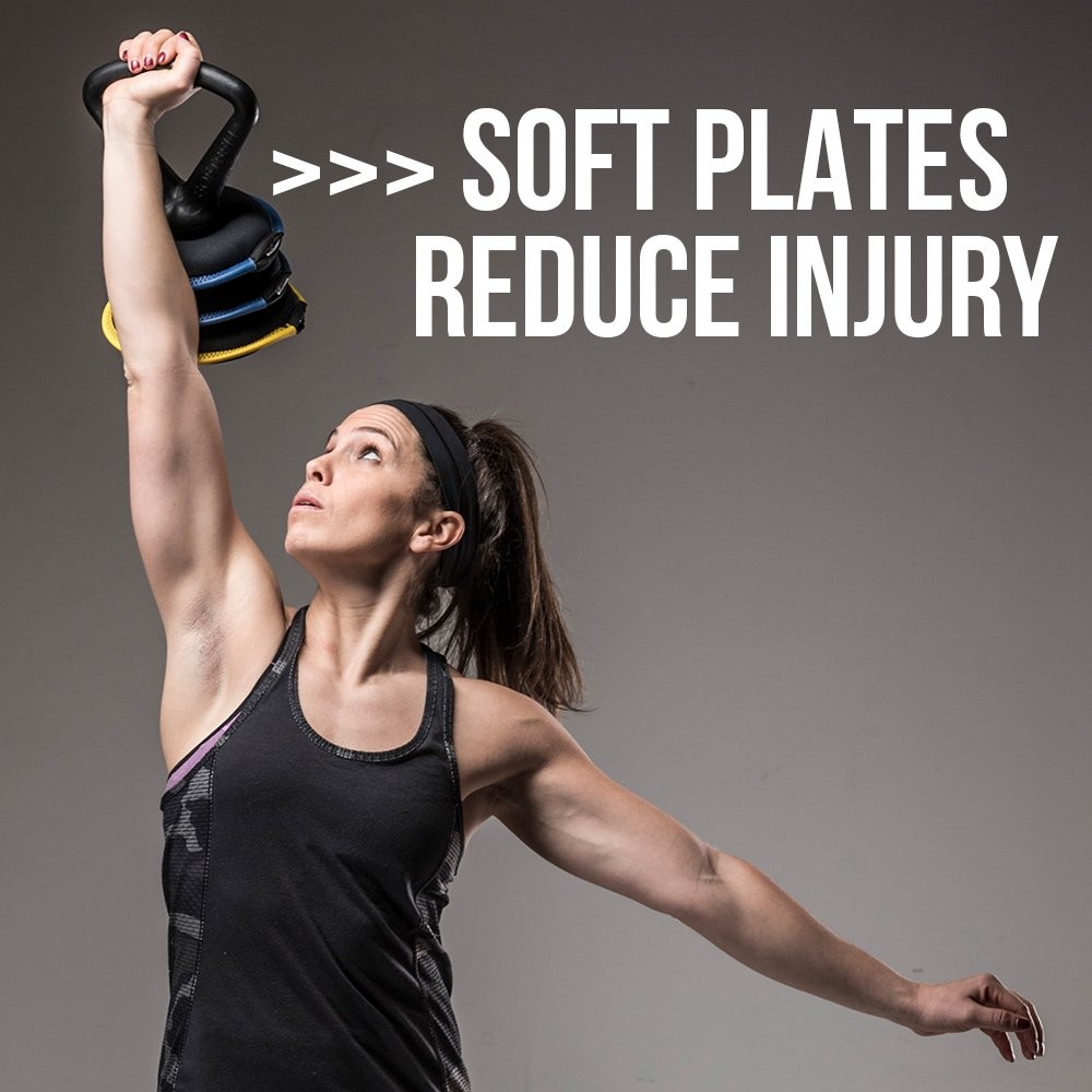 SoftBell Adjustable Kettlebell, 18 lbs, Soft Weight Plates & Rubber Base, Com...