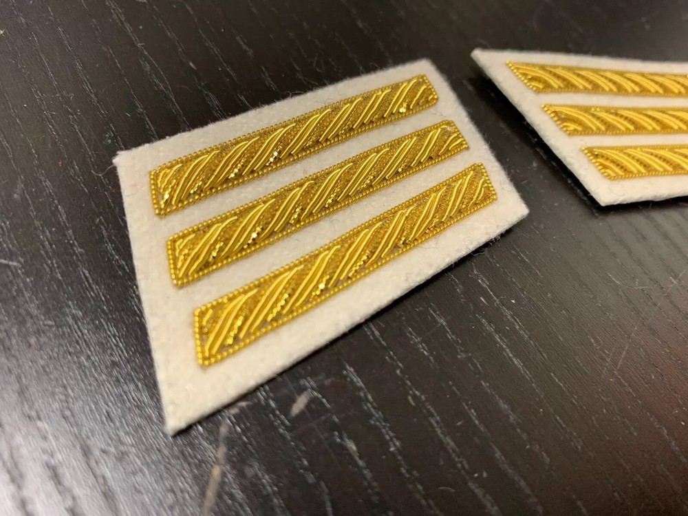 CSA Gold Embroidered Captains Bars - BUFF Background Pair - NEW